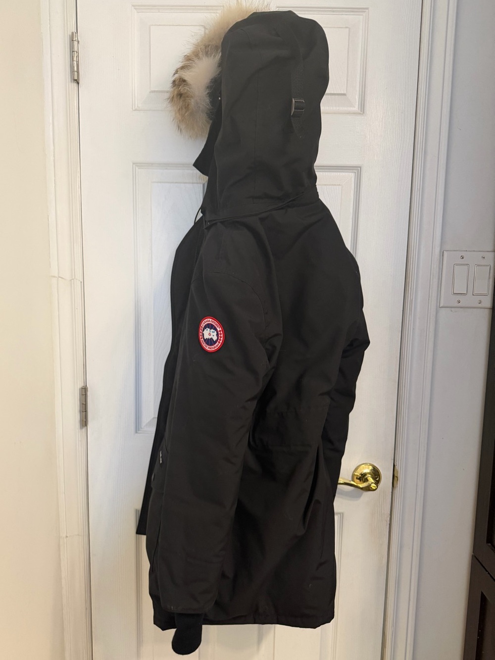 Canada Goose Black Fur-Trim Hooded Puffer Coat (MESSAGE ME) SELLING IN OTTAWA